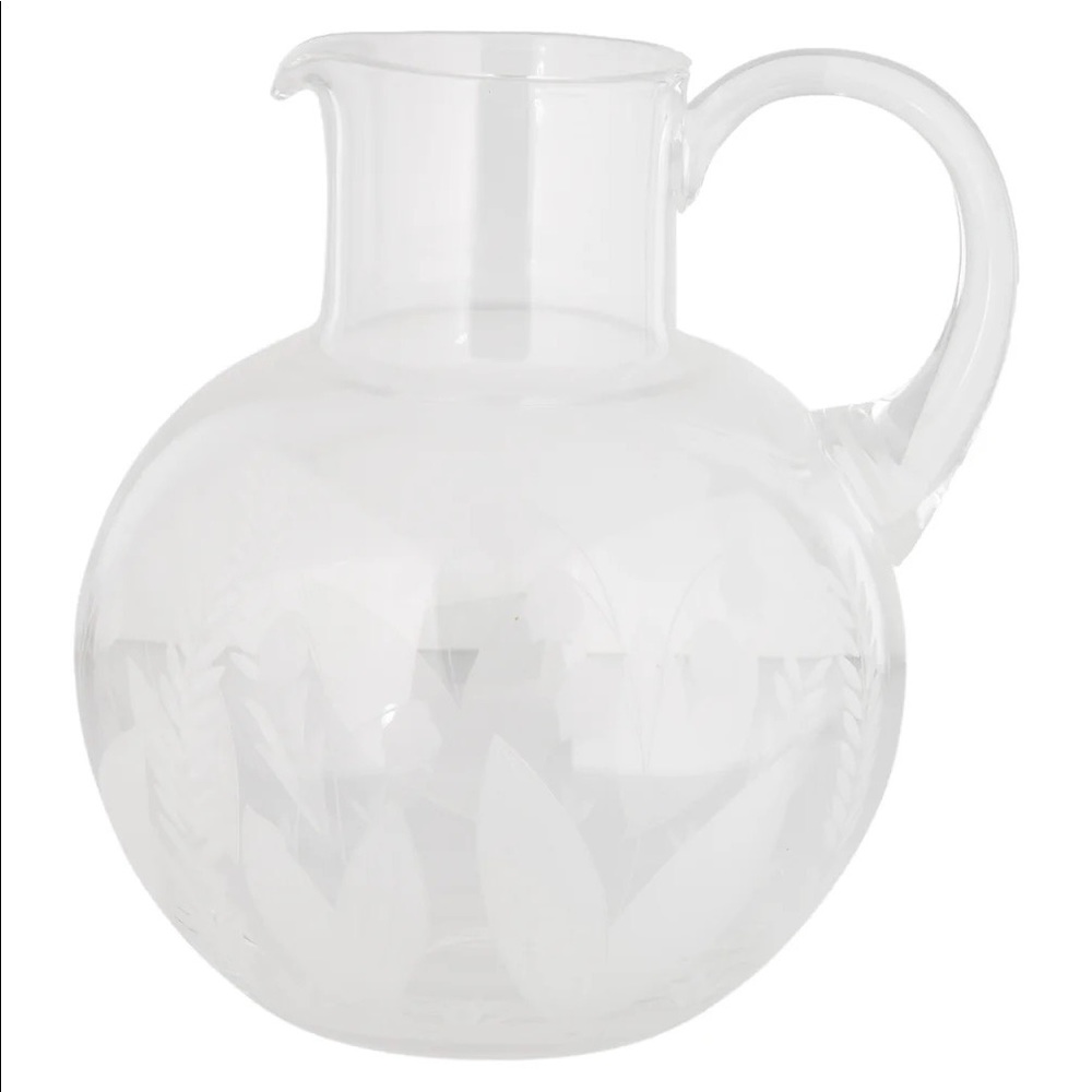 Tiffany & Co Lily Of the Valley Etched Crystal Pitcher Mint Vintage